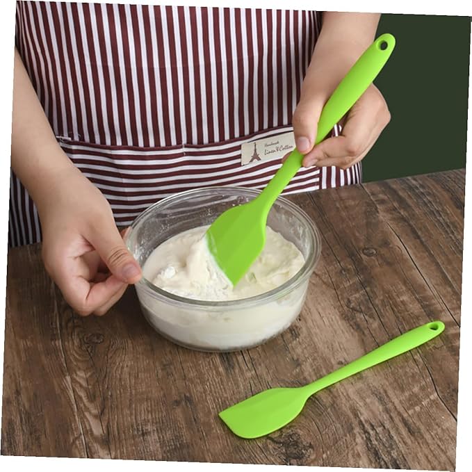 Ipetboom 5pcs Silicone Kitchen Utensil Set Nonstick Cooking Tools with Beater Turner for Baking and Mixing Heat Resistant Green Cooking Utensils with Hanging for Home and Restaurant Use