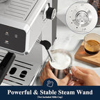 CM1620 Espresso Machine with Built-in Burr Grinder, 20 Bar Bean-to-Cup Espresso Maker with 44 Grind Settings & Steam Wand, Touchscreen Coffee Machine for Latte, Cappuccino & Iced Coffee