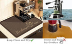 Coffee Mat for Countertops ,Coffee Bar Accessories Fit Under Coffee Maker Espresso Machine, Absorbent Hide Stain Rubber Mat for Countertop ,Dish Drying Mat for Kitchen Counter (D-Brown, 16"x24")