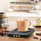 Coffee Mug Warmer for Desk with 9 Temperature Settings, Auto Shut Off, Digital Display, Smart Timing & Reservation, Electric Cup Warmer for Office, Home, Tea, Milk & Beverage Heating (Black)