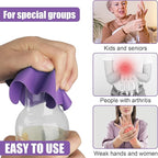 LUTER 4pcs Jar Opener, Rubber, Multi-function Silicone Bottle Opener for Seniors with Weak Hands Lid Cap Gripper Pads Kitchen Coasters Gadgets(Grey, Purple)