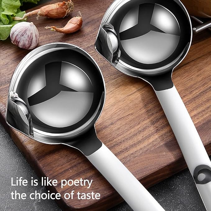 Stainless Steel Scoop Filter Grease Spoon Colander Spoon Soup Oil Separation Cooking Colander Tools Kitchen Gadgets Set