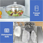 Glass Microwave Steamer for Vegetables, Broccoli, Fish & Food – Oven Safe Steamer Bowl for Cooking, BPA-Free, Odorless & Dishwasher Safe（2.5L）