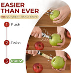 Orblue Premium Apple Corer Tool - Durable Stainless Steel Fruit Core Extractor Tool - Apple Corer Remover, Gray