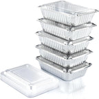 Spare Essentials (55 Count) 2.25LB Aluminum Containers with Lids (8.5"x6") - Disposable Foil Container for Takeout, Baking, Freezing, Food Storage - Aluminum Pans with Lids, To Go Containers