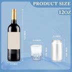 24 Pack Plastic Stemless Wine Glasses,12oz Unbreakable Vintage Elegant Drinking Glass Set,Reusable Fancy Cocktail Cups for Party, Wedding, and Bulk Events (24, 12oz-Blue)