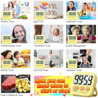 Antonki 2 Pack Digital Timer for Kids, Magnetic Countdown Kitchen Timers for Cooking, Egg, Classroom, Teacher, Exercise, Study, Oven - Battery Included