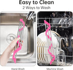 Tomorotec Triangle Roll-Up Dish Drying Rack for Sink Corner - Small, Foldable, Stainless Steel, Multipurpose Kitchen Drainer Caddy, Trivet, Rustproof Organizer, Storage Shelf (Rose)