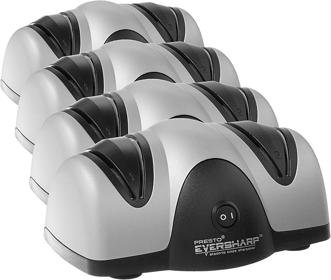 Presto 08800 EverSharp Electric Knife Sharpener,2-Stage System,Silver/Black,(Pack of 4)