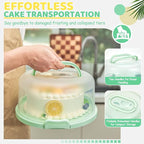 Ohuhu Cake Carrier with Lid and Handle, BPA-Free Cake Containers Cake Holder for 10 inch Cake with 2 Handles Cupcake Carrier - Plastic Cover Two Sided Base for Transport Pie Nuts Fruit Perfect Gifts