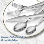 Yoehka 40 Piece Silverware Set for 8, Stainless Steel Flatware Set, Include Spoons/Forks/Knives, Mirror Polished Cutlery Set for Home Restaurant Hotel, Dishwasher Safe