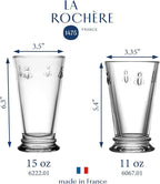 La Rochere Napoleon Bee Old Fashioned Tumbler Set of 6 – La Rochere Bee Glassware Sets – Fancy Glassware Drinking Glasses (11.5 oz)