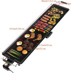 Costzon 39.5" Electric Griddle, 1400W Nonstick Extra Large Griddle, Long Table Top Grill w/4-Level Temp & Drip Tray, Indoor Outdoor Cooking Plates Teppanyaki Grill for Pancake, BBQ, Camping Gatherings