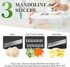 14-In-1 Chopper Vegetable Cutter with 7 Blades, Vegetable Chopper with Container and Lid, Mandoline Slicer for Kitchen, Veggie Slicer for Salad, Cheese Grater, Kitchen Gadgets Accessories Essentials