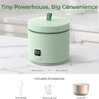 Compact Mini Rice Cooker Small Kitchen 3-Cup (Uncooked) / 6-Cup (Cooked), Non Stick Ceramic Inner Pot Rice Maker, 24H Timer Delay, Auto Keep Warm, 8 Functions Multicooker For Brown Rice, Steam, Soup