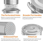 ROVSUN 50-Quart Stainless Steel Turkey Fryer & Seafood Boil Pot with Basket, Lid & Hook, Large Stock Pot for Outdoor Cooking of Turkey, Crawfish, Crab, Lobster & Shrimp