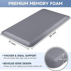 StepRite 4/5 Inch Thick Kitchen Mat Anti Fatigue Mat Kitchen Rugs Kitchen Decor Non-Slip, Stain & Water Resistant, Kitchen Mats Desk Mat for Kitchen, Office, Workshop, Grey, 17'' x 28''