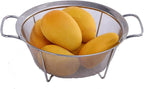 AJIODA Stainless Steel Mesh Colander Strainer Basket, 2.5 Quart Fine Mesh Net Colander with Heavy Duty Handles & Wide Rim & Resting Feet for Strain, Drain, Rinse, Fry, Steam or Cook Vegetables & Pasta