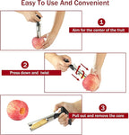 Apple Corer - Ergonomics Handle with Sharp Serrated Blade, Stainless Steel Apple Corer Remover Tool, Easy to Use for Fruit Vegetable and Baking, Dishwasher Safe - Black