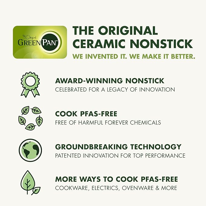 GreenPan Premiere Ovenware Healthy Ceramic Nonstick 16.5" Pizza Pan, PFAS-Free, Warp-Free Bakeware, Durable Quick Heating Baking Tray, Oven & Broiler Safe to 600F, Dishwasher Safe, Gray