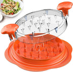 SURETIVIAN Chicken Shredder Large Chicken Breast Shredder Tool Twist with Brush&Fork, Visible Meat Shredder Machine, Anti-Slip Strip, Ergonomic Handle, BPA Free, Suitable for Pork Beef Chicken(Orange)