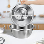 Colander 304 Stainless Steel 5-quart with Mixing Bowls, Strainer for Kitchen Food For washing vegetables, fruit, rice, Dishwasher Safe. (2PC)