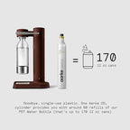 Aarke Carbonator lll, Sparkling & Carbonation Water Machine, Stainless Steel with PET BPA-Free Reusable Bottle Volume 1L/34 fl oz (Burgundy)