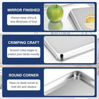 P&P CHEF 10.5 Inch Baking Cookie Sheet, Oven Pan Tray Stainless Steel Sheet Pan for Kitchen, Oven Bakeware for Multi Uses, Shiny Look & Dishwasher Safe, Healthy & Heavy Duty, 1Pc