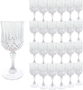 Plastic Wine Glasses, Plastic Goblets Vintage Style Cordial Unbreakable Drinking Glasses, Reusable Drinkware for Wedding Reception, Grand Event Party Supplies,Mother's Day(24, Transparent)