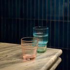 Bormioli Rocco Barshine 10.38 oz. Rocks Stackable Tempered Drinking Glasses, Set of 6, Ice Blue