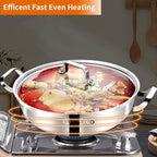 Delarlo Tri-Ply Stainless Steel 13 inch Everyday Pan with Glass Lid, Deep Saute Pan, High Side Kitchen Cooking Pot, Chef's Pans, Induction Deep Frying Pan, 5QT Stock Pot, Up to 550℉