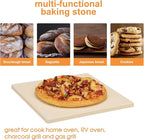 Salomayes 12x12 Inch Cordierite Pizza Stone for RV Oven and Grill, Square Baking Stone, Perfect for Pizza, Bread, Pie, BBQ, Durable and Safe, with Plastic Scraper