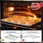 Full Size Commercial Quality Baking Sheet Pan, Bastwe Aluminum Cookie Tray Pan for Oven, Freezer, Bakery, Hotel Restaurant, Thick Steel Rim Prevents Warping (12 Pack, 26 x 18 Inch)