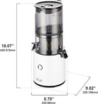 Omega Cold Press Juicer - Hands Free Vegetable and Fruit Masticating Juicer Machine with 68-oz. capacity, Extra Large Hopper for No-Prep and Whole Recipe Batch Juicing, Easy Clean, 150-Watts, White
