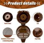 Single Serving Ground Coffee Brew Filter/Holder Basket for Hamilton beach flexbrew replacement parts 49957 49974 49976 49979 49957 49954 49947 49940 49950 49966 49968 Reusable coffee filter Brown (1)