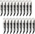 HYZ Wine Opener Bulk 20-Pack for Bartender, Professional Waiter Corkscrew Wine Key for Servers & Restaurant, Double Hinged Wine Bottle Opener with Foil Cutter, Commercial Bulk Set, (Black)