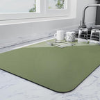 Ecotrim - Dish Drying Mat for Kitchen Counter | Coffee Bar Mat for Countertops | Heat Resistant Drainer Mat with Non-slip Rubber Backed | Hide Stain Kitchen Absorbent Draining Mat | Green 16"x20"