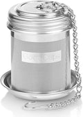 Stainless Steel Tea Infuser for Loose Leaf Tea, Small (1.5” Diameter x 2.2” Height) – Extra Fine Mesh Strainer with Chain Hook & Lid, Reusable Tea Steeper for Mugs, Cups & Teapots