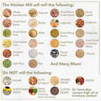 Electric Grain Mill - High Speed Wheat, Corn, Grain Grinder, Flour Mill - Assembled in the USA - Stainless Steel Milling Chamber