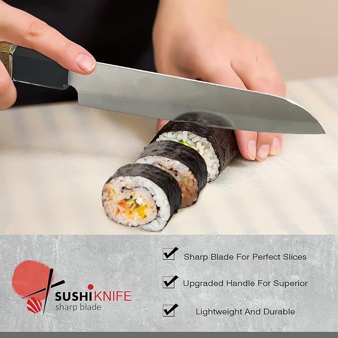 Premium DIY Sushi Kit - 21 Pcs Plastic Set, Sushi Maker including Rice Roll Mold