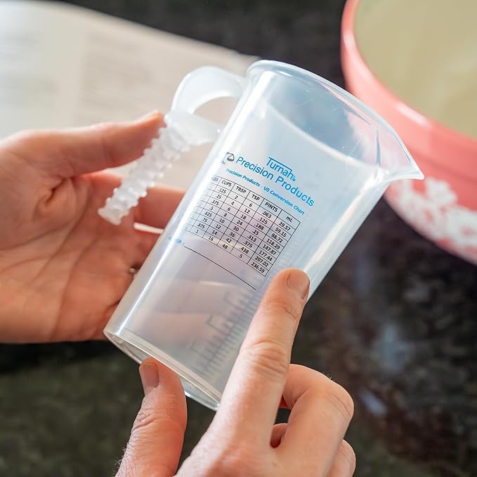 8oz 1 Cup Measure Pitcher with Convenient Conversion Chart– Food Grade - Great for Cooking, Home Hobbies, Aquariums, Pet Additives, Medical and Lab Chemicals with High Chemical Resistance by Turnah