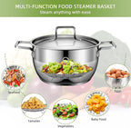 Steamer Basket, Premium Stainless Steel Vegetable Steamer Basket for Veggies & Seafood Cooking, Expandable Food Steaming Basket Fits for Various Size Pots & Pans (6.4" to 10") LAIHIFA