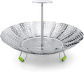Pavsrmy Steamer Basket, 3rd Generation Stainless Steel Vegetable Steamer with Extendable Handle for Cooking Food, Folding & Expandable Veggie Steam Insert, Fit Various Size Instant Pot (5.5" to 9")