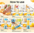 Portable Blender for Smoothies & Shakes - Cordless Personal Size Mini Blender with BAP Free Juice Cup, USB Rechargeable Suit for Sports/Picnic, Mother's Day