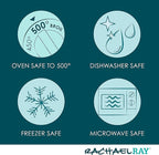 Rachael Ray Solid Glaze Ceramics Au Gratin Bakeware/Baker Set, Rectangular, 2 Piece, Teal