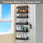 HuggieGems Magnetic Water Bottle Holder for Refrigerator, Cup Holder Organizer for Stanley and Tumbler for Kitchen, 6 Pack, Black