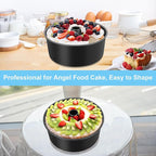 TeamFar 10 Inch Angel Food Cake Pan, Non-Stick Coating Stainless Steel Core Pound Cake Pan with Tube, Healthy & Heavy-Duty, One-piece & Hollow Design, Release Easily & Easy Clean, Set of 2