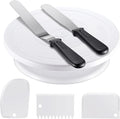 Kootek Cake Decorating Kit Baking Supplies Set Cake Turntable with 2 Frosting Straight Angled Spatula 3 Icing Smoother Scrapers Baking Accessories Tools for Beginners and Pros, Mother's Day, White