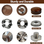 53mm Espresso Accessories, Espresso Distribution Tool, Adjustable Height 5-15mm, Walnut Wood & 304 Stainless Steel, Compatible with 54mm Breville Espresso Machines