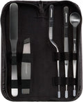 CREATIVECHEF 5 PCS Plating Tools Culinary Set Contains kitchen tweezers spatula Sauce plating spoon（Black）